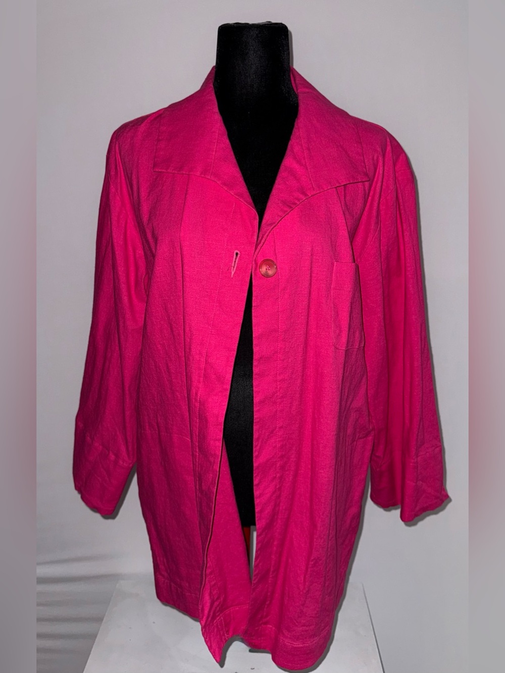 Preston & York Hot Pink Linen Blend Fully Lined Blazer Jacket Medium M